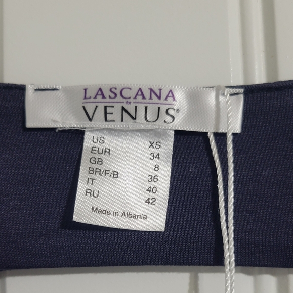 VENUS Lascana Wrap Look Dress Navy Blue and Multi colored Size XS - Picture 4 of 6